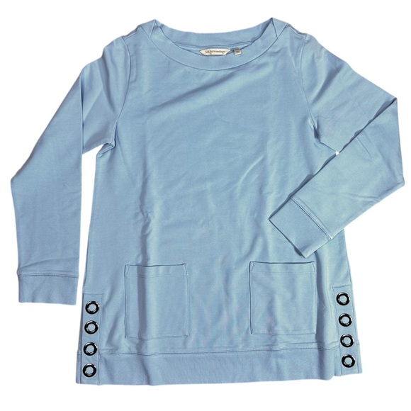 NEW Soft Surroundings Make It Snappy Pullover XS Petite Oversized Boatneck - Picture 2 of 5